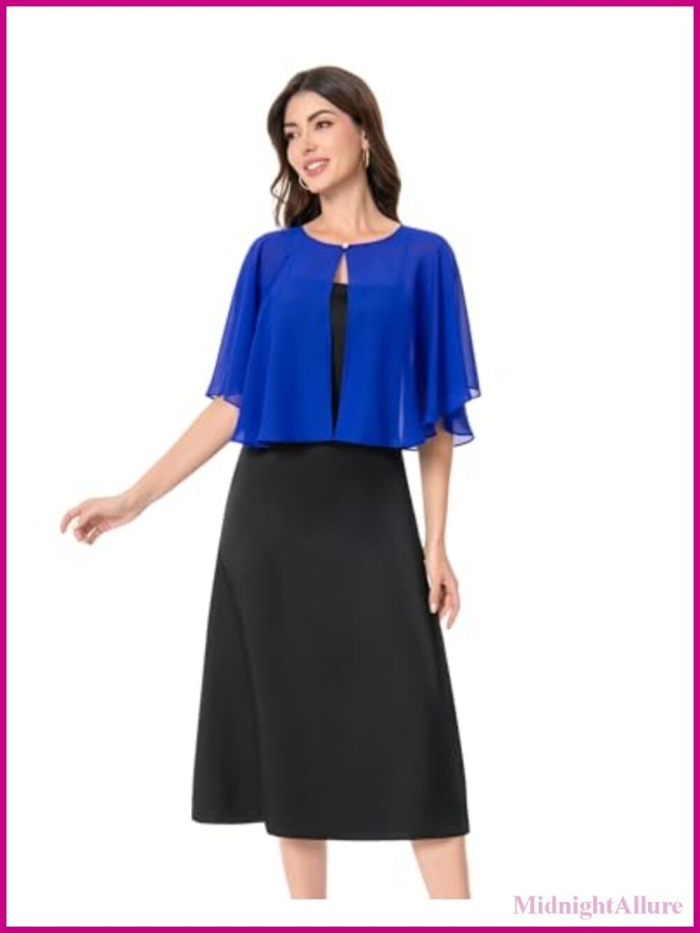 Chiffon Capelet Soft Shawl Wrap for Women Lightweight Wedding Cover Up